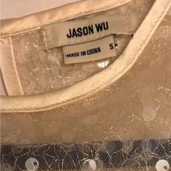 Jason Wu cream sheer sequin top size s cami underneath attached. NWT - Picture 3 of 4